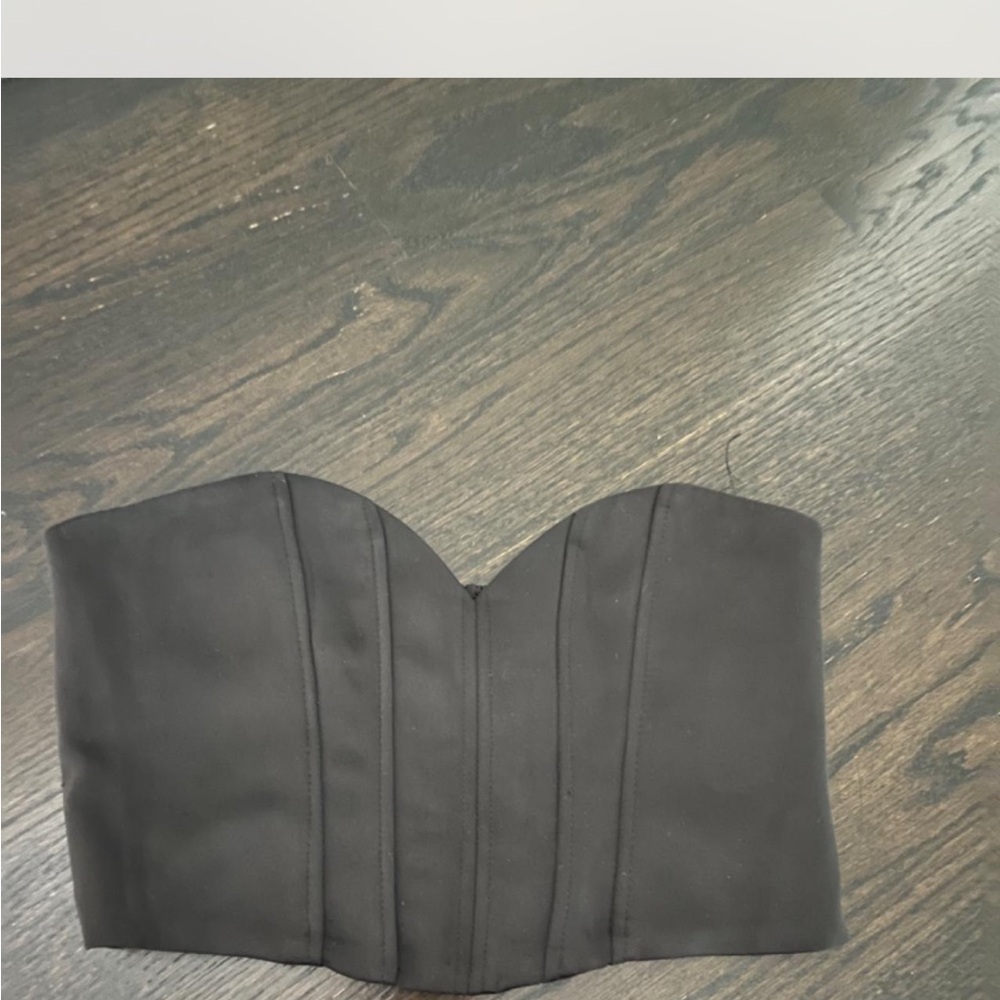 Black Strapless Bustier Top